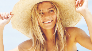 Rhode Island woman enjoying the sun after HydraFacial