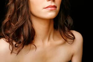 Woman with strong jawline and youthful neck after MyEllevate treatment in Providence, RI